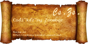 Csákány Zsombor névjegykártya